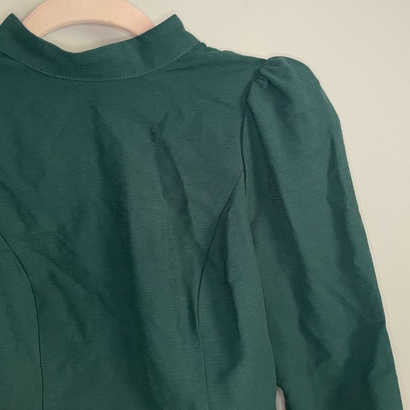 Anthropologie Maeve Open-Back Bow Blouse in Teal Green - Picture 8 of 16